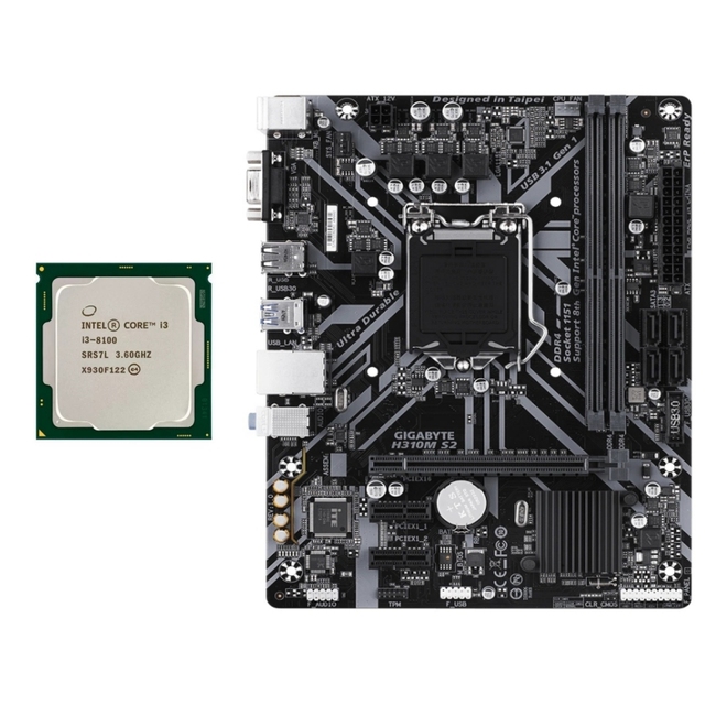 GIGABYTE H310M-S2 Motherboard CPU Kit Intel Core I3-8100 I5-8500 I5-9400F I7-8700 Processors Double DDR4 RAM Support 8/9th Gen