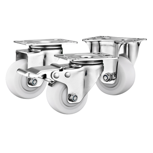 1,5 Zoll 2 Zoll Wheel <span class=keywords><strong>Caster</strong></span> mit Total Lock Brake Nylon Wasserdichte Rollen Schwenkbare Möbel Rollen Gummi PA Edelstahl - Product Image 4