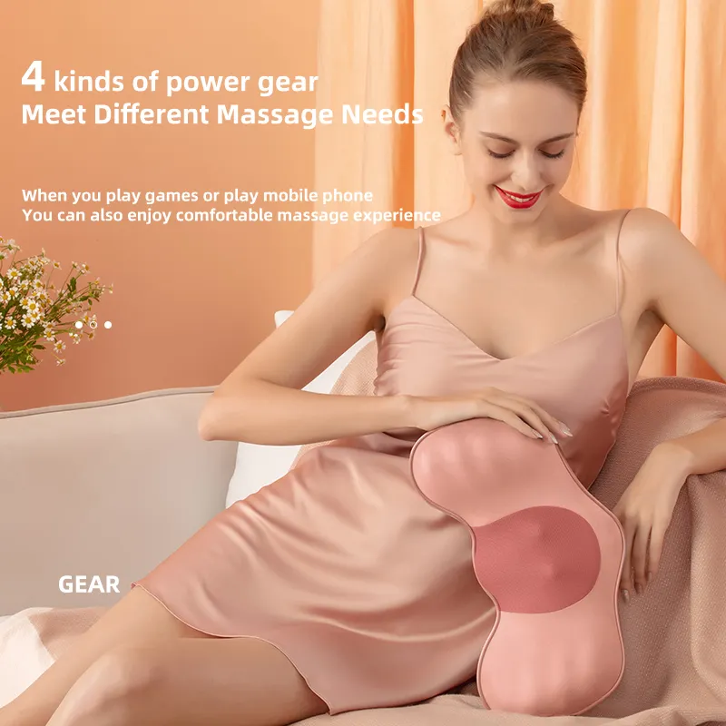 Gấp bán buôn massage Gối rung động với heatable cổ massage gối trở lại Massager gối
