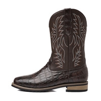 Vente en gros de bottes de randonnée Chelsea grande taille pour hommes style cowboy décontracté avec manches brodées western vintage bottes d'hiver