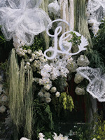 Fleur géante en dentelle G-009 pour cérémonie de mariage en plein air et décoration de fête romantique