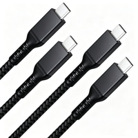 Câble USB-C renforcé anti-casse en nylon tressé Type-C vers Type-C, charge rapide, plusieurs longueurs pour smartphone, ordinateur, écouteurs
