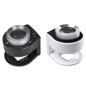 Miroir en tissu textile entièrement métallique SuoLan avec grille imprimée, trou de vision, détecteur de monnaie à 3 <span class=keywords><strong>LED</strong></span>, règle graduée et loupe - Product Image 2