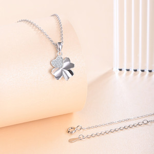 Feilok, collar minimalista de diseñador de plata 925 para mujer, trébol de cuatro hojas a la moda, accesorio para fiesta de boda y compromiso - Product Image 3