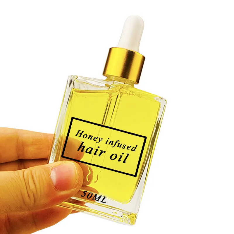 50ml d'huile capillaire infusée au miel nourrir hydratant améliorer l'huile de sérum de soin des cheveux noués crépus