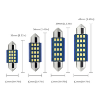 NICEBONJOUR C5W Festoon SMD LED Lumière intérieure de voiture 15 ampoules LED 36mm Accessoires de camion 12V/24V Canbus 6000-6500K 50000 heures
