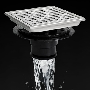 Siphon de sol carré en acier inoxydable anti-odeur, épais, 11x11cm, pour salle de bain et douche d'hôtel - Product Image 3