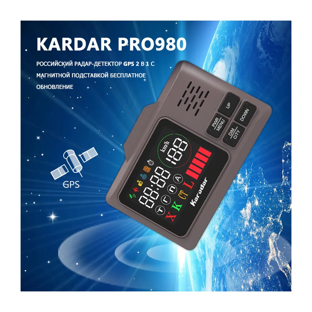 Detektor Radar mobil tanda tangan GPS GLONASS, deteksi sinyal Radar Anti kecepatan tampilan LED 360 derajat deteksi Karadar PRO980