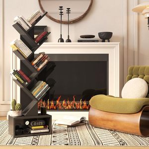 Bilu Floor-<b>standing</b> Bookcase Black Multi-tiered <b>Tree</b> Branch Shape Bookshelf For Living Room Bedroom Home Decor - Product Image 3