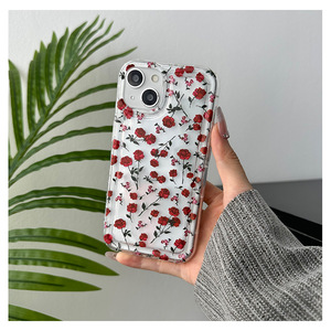 เคสโทรศัพท์สีแดงกุหลาบสำหรับ iPhone 17 Pro Max/16ยังเหมาะสำหรับ iPhone 15 Pro Max, กันกระแทกถุงลมนิรภัย, เคสนิ่มโปร่งใส - Product Image 3