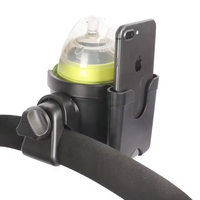Accessoires universels pour poussette de bébé Bouteille d'eau de vélo en plastique portable et support de téléphone portable Porte-gobelet avec caractéristiques
