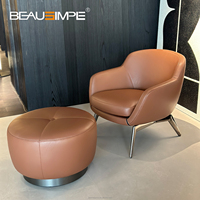 Fauteuil en cuir ergonomique multi-scènes pour salon avec coussin de siège en mousse à mémoire de forme haute densité et personnalisable