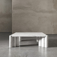 Table basse cylindrique en marbre Dream Home, style Wabi Sabi, en pierre naturelle, carrée, pour salon