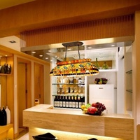 Magnifique lampe suspendue LED artisanale en verre teinté, design libellule à 6 lumières, lumière blanc chaud, pour salle à manger, hôtel, villa
