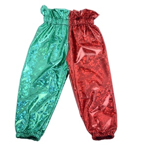 Wholesale Ruffle Hem Flared Waist Thin Knitted Spring Autumn Winter Waterproof <b>Christmas</b> Left Leg Red+green Right Leg Baby <b>Girl</b> - Product Image 1