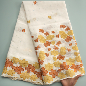 Prix de Gros 3555, Tissu Brodé Voile Suisse Lafaya pour Robe de Soirée Aso Ebi - Product Image 3