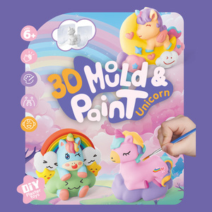 Hot Sale Kids Educational 3D <strong>Plaster</strong> Mold Cartoon Unicorn <strong>Plaster</strong> Model Diy Painting Toys <strong>Set</strong> - Product Image 2