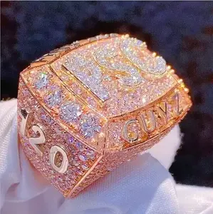 Luxus Custom Schmuck Hip Hop Vvs Moissan ite Diamantring Bling Iced Out Initial PSC Moissan ite Championship Ring für Herren
