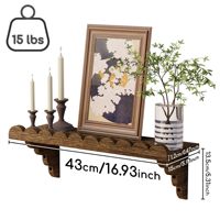 Lot de 2 étagères murales flottantes rustiques en bois festonné, style ferme vintage, pour la maison, la chambre et le salon