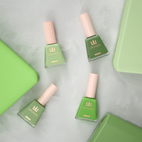 Flacon de vernis à ongles vide de 16 ml, personnalisé, plat, transparent, en verre, avec pinceau, pour gel UV à retirer par trempage