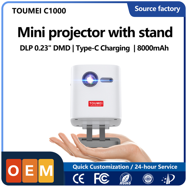 Portable Projector Auto Focus Touch Control Built-in Apps Movie C1000 Android Proyector Smart Video Beamer for Camping Trip