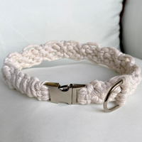Collier de chien macramé Boho fait à la main pour petit animal de compagnie breloques LOGO personnalisées avec boucle en métal à dégagement rapide produits tendance accessoires