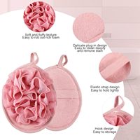 Éponge de bain et de douche en maille, 6 couleurs, éponge exfoliante pour le corps, gant de lavage avec boule de bain fleurie, loofah de voyage