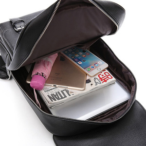 Custom 2025 New Product Hot Sale <b>Backpacks</b> Delivery Durable Casual <b>Waterproof</b> Pu Men's <b>Backpack</b> - Product Image 6