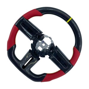 Volante Deportivo de Fibra de Carbono Personalizado CCExcellent con Cuero Rojo Liso para <span class=keywords><strong>Ford</strong></span> <span class=keywords><strong>Mustang</strong></span> <span class=keywords><strong>GT</strong></span> 2005/2006/<span class=keywords><strong>2007</strong></span>/2008/2009 - Product Image 2