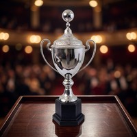 Trophée en métal argenté de haute qualité JINZUN pour les ligues de football/basketball/volleyball, trophée de champion plaqué argent