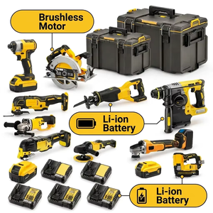<span class=keywords><strong>Kit</strong></span> combinado de herramientas inalámbricas de litio para taller DIY: taladro, <span class=keywords><strong>lijadora</strong></span>, sierra de calar y amoladora. Juego de herramientas eléctricas inalámbricas multiusos. - Product Image 3