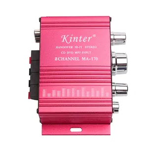 Kinter ma-170 dc12v amplificador de potência, 2 canais, casa, mini amplificador de áudio hi-fi para carro