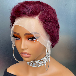 Perruque <span class=keywords><strong>cheveux</strong></span> courts bouclés 13x4 Full Lace Frontal 100% perruque de <span class=keywords><strong>cheveux</strong></span> humains pour les femmes noires perruque brésilienne Pixie Cut 13x4 Lace Frontal Wigs - Product Image 3