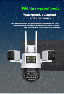 Caméra de sécurité WiFi 6MP avec trois lentilles Zoom 4X alarme visuelle sonore détection humanoïde pour la sécurité du bureau à domicile - Product Image 4