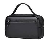 Sac à main pour homme, style business décontracté, en cuir PU souple, design rétro tendance, grande capacité, version améliorée, pour les déplacements professionnels