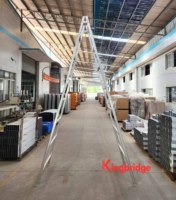 Échelles pliantes industrielles portables en alliage d'aluminium T6061 de 4,2 m, pieds réglables, plateforme à double planche de 450 mm de large, robuste