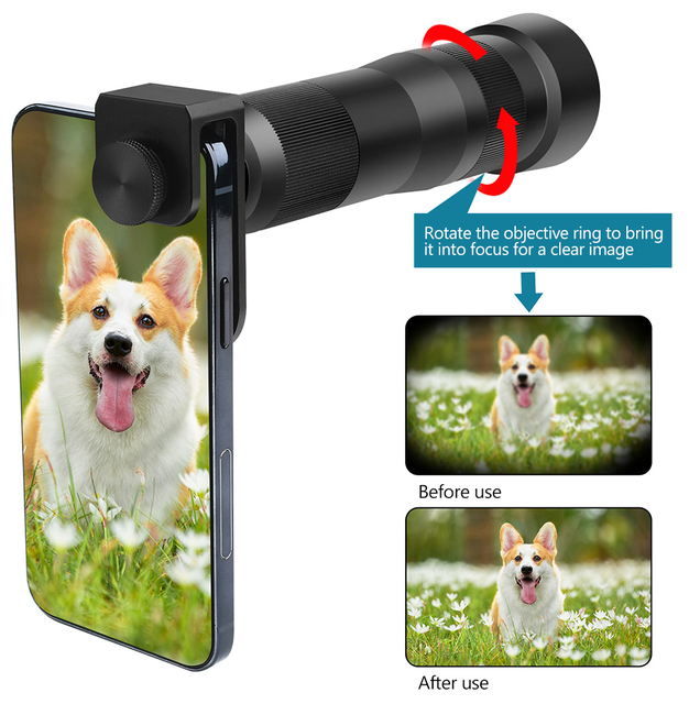 GiAi Ultra HD 4K 38X Zoom Glass Telescope Lens 17mm Thread Universal Clip Mobile Phone External Monocular Telephoto Photography