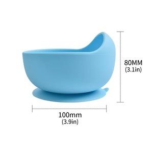 Bol de nourriture pour bébé 100% silicone de qualité alimentaire avec cuillère en bois sac OPP emballage Silicone outils de nourriture pour bébé pour petit bébé - Product Image 4