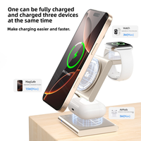 Chargeur sans fil 3 en 1 25W, charge rapide magnétique pour iPhone, iWatch, Airpods