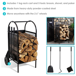 Chariot à bûches JH-Mech OEM cour fonctionnelle robuste 0.8MM d'épaisseur transporteur <span class=keywords><strong>de</strong></span> stockage <span class=keywords><strong>de</strong></span> <span class=keywords><strong>bois</strong></span> <span class=keywords><strong>de</strong></span> <span class=keywords><strong>chauffage</strong></span> chariot à bûches en acier au carbone - Product Image 5