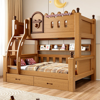 Cama litera moderna de madera maciza integrada, alta y baja, doble, para madre e hijo, para apartamento pequeño, dormitorio infantil, ecológica y duradera