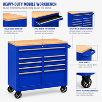 Chariot à outils mobile en acier robuste avec 9 tiroirs, idéal pour garage, atelier et réparation automobile - Offre spéciale