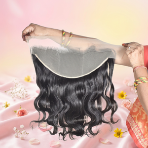 Cabello Humano Remy Virgen de Templo Indio, 32 Pulgadas, Rizado, con Encaje Invisible 13x6 Frontal, Línea de Cabello Natural Pre-Desplumada, Profesional - Product Image 1