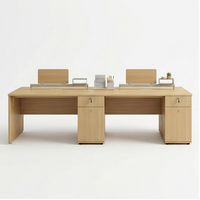 Bureau double extra long en bois pour deux personnes avec tiroirs verrouillables, table d'ordinateur de bureau
