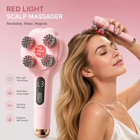 Nouveautés 2026 : Peigne applicateur d'huile capillaire rechargeable 3-en-1 avec lumière rouge et brosse de massage électrique du cuir chevelu avec distributeur d'huile