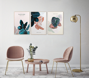 Le migliori vendite dipinte a mano design moderno pianta verde foglie wall art frame pittura pittura astratta - Product Image 6