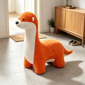 Voxhome Pouf a Forma di Lontra, <span class=keywords><strong>Sgabello</strong></span> in Tessuto Lavorato a Maglia, Poggiapiedi Decorativo per Soggiorno e Camera dei Bambini - Product Image 2