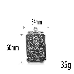 Pendentif Dragon de style chinois en acier inoxydable, collier à thème animal, cadeau unisexe 280751 - Product Image 3