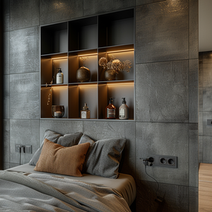 Groothandel Hoekige Ingebouwde RVS LED Licht Niche Organizer Badkamer Accessoires Opberg Niche Wandplank - Product Image 4