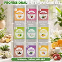 Kit de Pédicure Spa 4 Étapes en Gros – Ensemble Soin des Pieds Énergisant Pomelo & Hibiscus – Produits de Luxe pour Manucure & Pédicure pour Salons de Beauté et Spas des Ongles